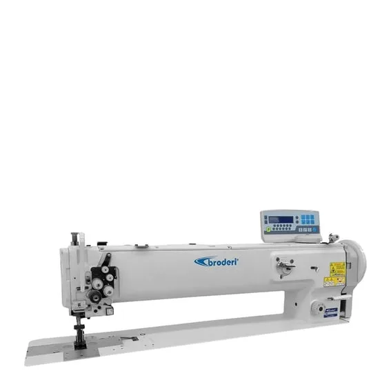 FDM Broderi BD-1560-25''Broderi Çift İğne Çift Pabuç Deri Dikiş Makinası (Uzun Boyun: 64 Cm) (Büyük Mekik)