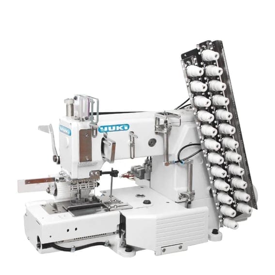 FDM Yuki YK-4408P-UTC 1/4 Zincir Dikiş Makinesi Burunlu  (6,4mm), 8 İğne, İplik Kesicili, Direct Drive, Ayak Kaldırmalı, Kafadan Motorlu